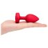 b-vibe corazón - vibrador anal recargable rojo