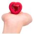 b-vibe corazón - vibrador anal recargable rojo