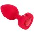 b-vibe corazón - vibrador anal recargable rojo