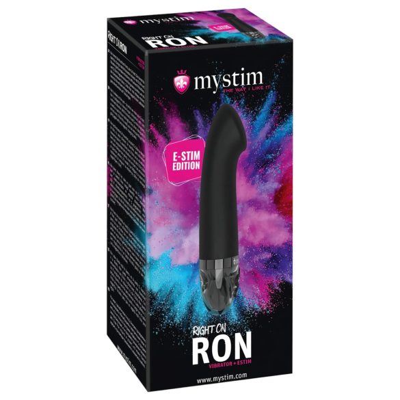 mystim Right on Ron E-Stim - Vibrador de punto G eléctrico (negro)