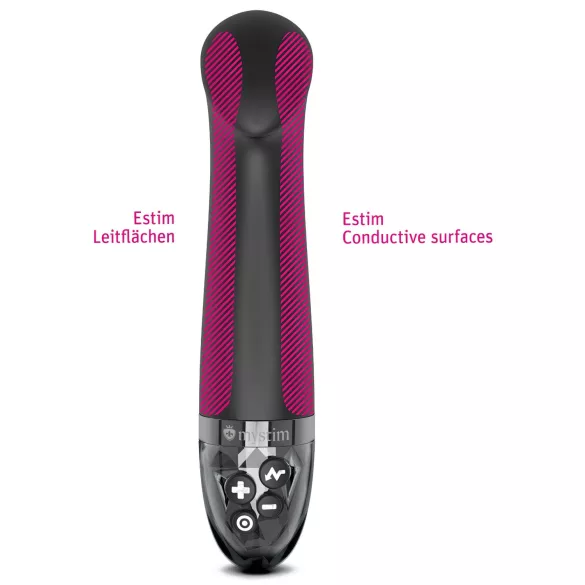 mystim - vibrador eléctrico punto G - estimulador e-stim - silicona negra