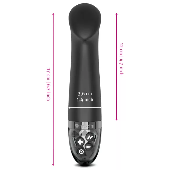 mystim - vibrador eléctrico punto G - estimulador e-stim - silicona negra