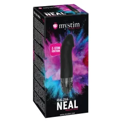   mystim - consolador electroestimulador recargable - silicona negra