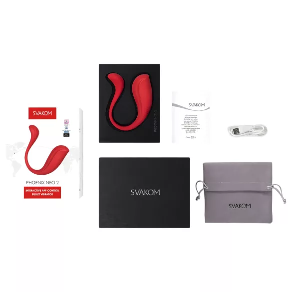 Svakom Phoenix Neo 2 - huevo vibrador inteligente - silicona roja