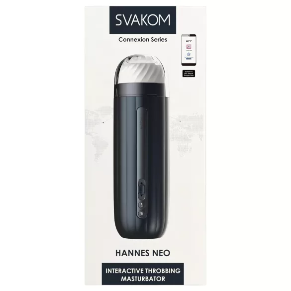Svakom Hannes Neo - masturbador automático con calor - silicona azul