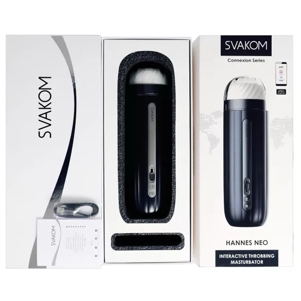Svakom Hannes Neo - masturbador automático con calor - silicona azul