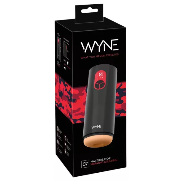 WYNE 07 - masturbador recargable con vibración y succión (negro)