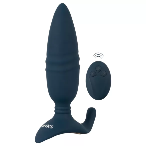 ANOS - consolador anal vibrador recargable con control remoto - silicona azul