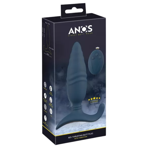 ANOS - consolador anal vibrador recargable con control remoto - silicona azul