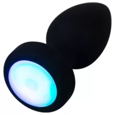 ANOS - plug anal vibrador luminoso - silicona negra