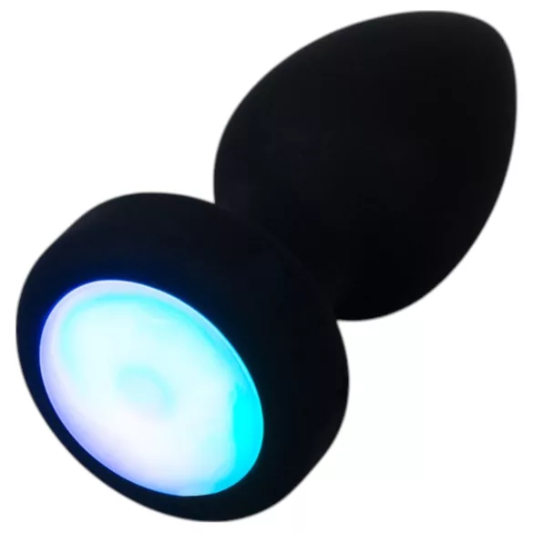 ANOS - plug anal vibrador luminoso - silicona negra