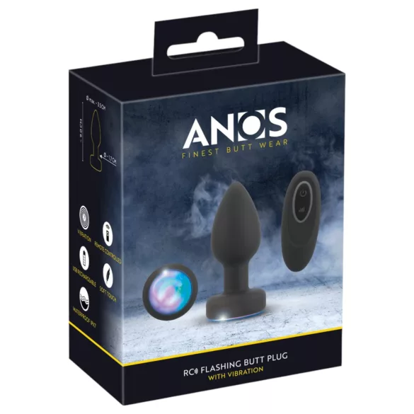 ANOS - plug anal vibrador luminoso - silicona negra