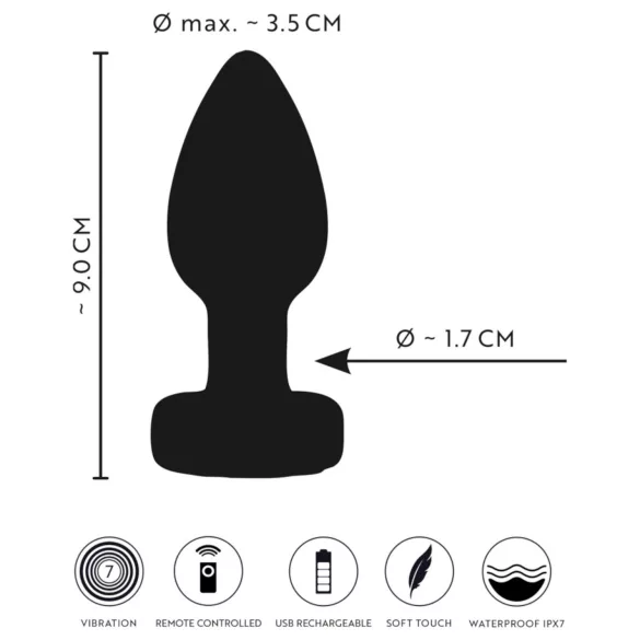 ANOS - plug anal vibrador luminoso - silicona negra