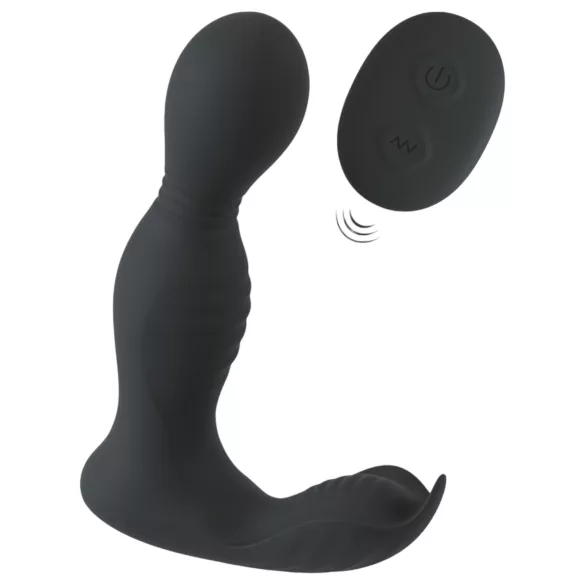 Rebel - vibrador prostático 2 en 1 con mando - silicona negra