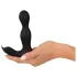 Rebel - vibrador prostático 2 en 1 con mando - silicona negra