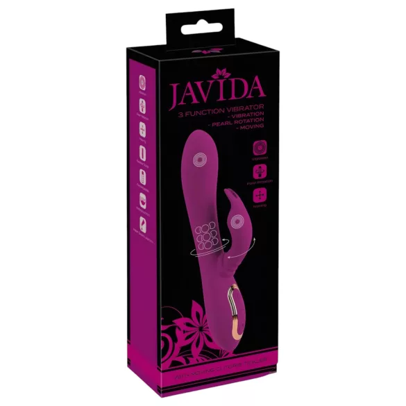 Javida - vibrador 3 en 1 con perlas giratorias (lila)