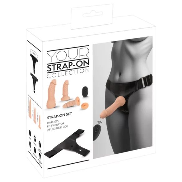 You2Toys - arnés con consolador - set de dildos - color piel