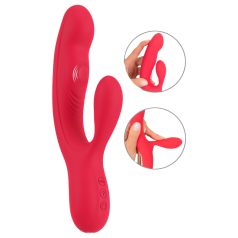   Smile Thumping Rabbit - vibrador recargable triple motor - silicona roja