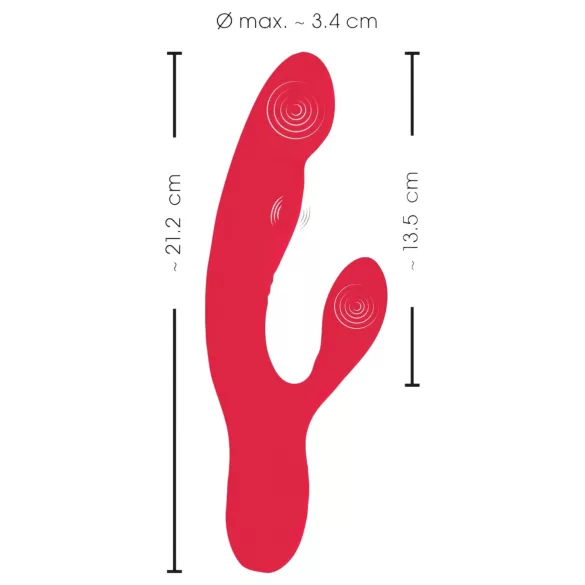Smile Thumping Rabbit - vibrador recargable triple motor - silicona roja