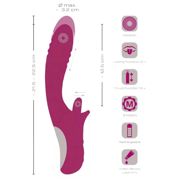 Javida - Vibrador con movimiento y lengua - silicona lila