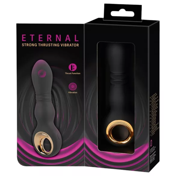 Eternal - vibrador empujador potente - silicona negra