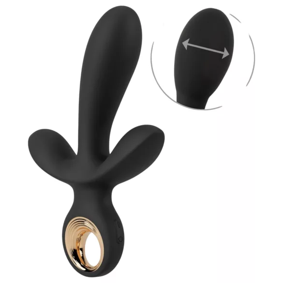 Eternal - vibrador triple inflable - silicona negra