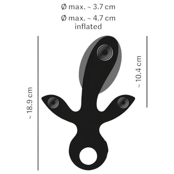 Eternal - vibrador triple inflable - silicona negra