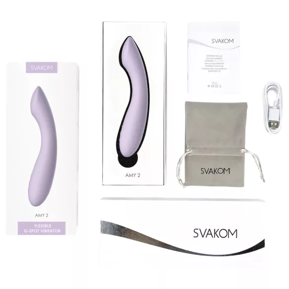 Svakom Amy 2 - vibrador recargable e impermeable para punto G (morado)