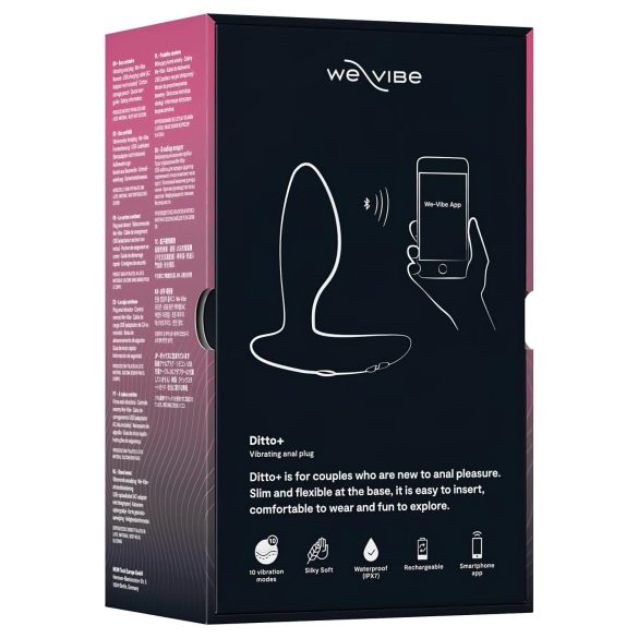 We-Vibe Ditto+ - plug anal vibrador recargable - silicona negra