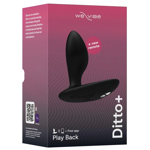 We-Vibe Ditto+ - plug anal vibrador recargable - silicona negra