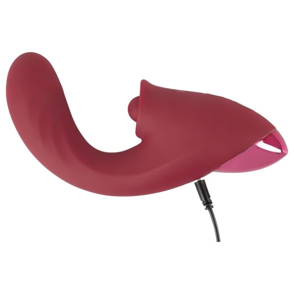 Javida - vibrador 3 en 1 con lengua - silicona roja