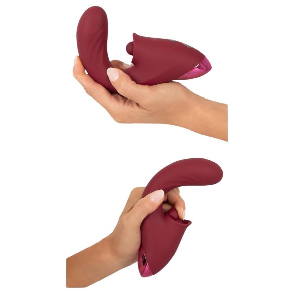 Javida - vibrador 3 en 1 con lengua - silicona roja