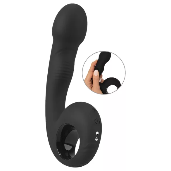Black Velvets - Vibrador punto G y P - silicona negra