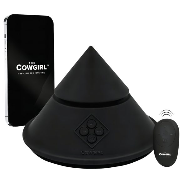 Cowgirl Cono - Máquina de placer con varios accesorios (negro)