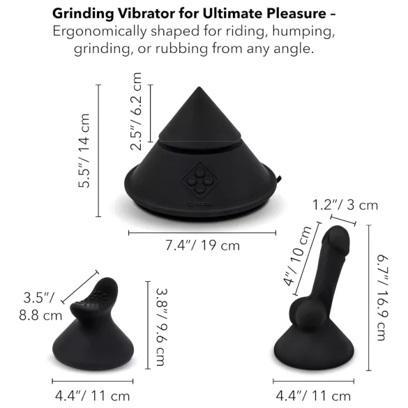 The Cowgirl Cone - máquina sexual premium controlada por app - con 2 accesorios intercambiables, 20 modos de vibración (negro)