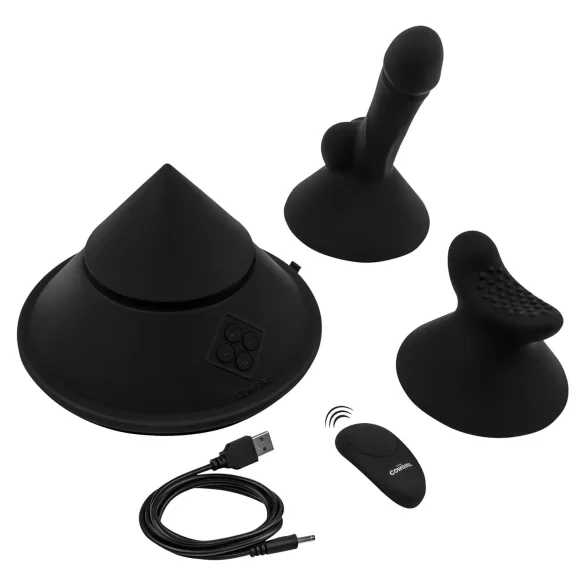 The Cowgirl Cone - máquina sexual premium controlada por app - con 2 accesorios intercambiables, 20 modos de vibración (negro)