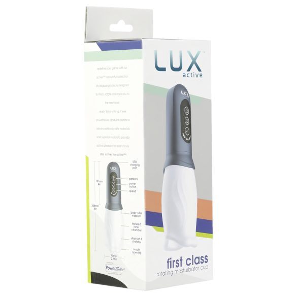 LUX Active First Class - masturbador masculino rotatorio - blanco/gris
