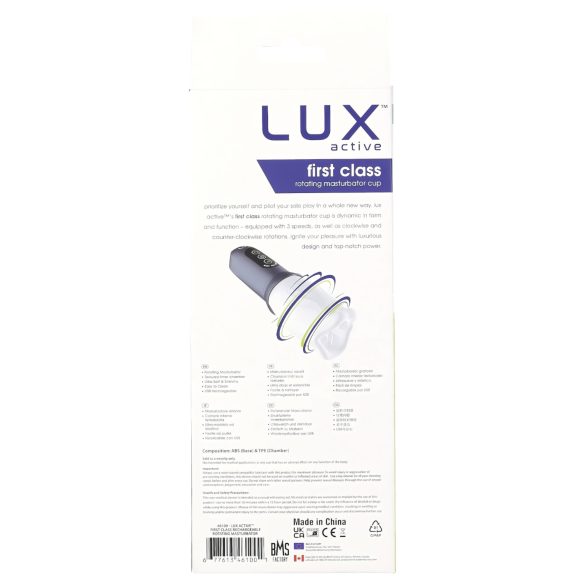 LUX Active First Class - masturbador masculino rotatorio - blanco/gris
