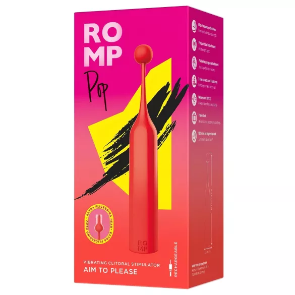 ROMP Pop - mini vibrador para clítoris - silicona roja