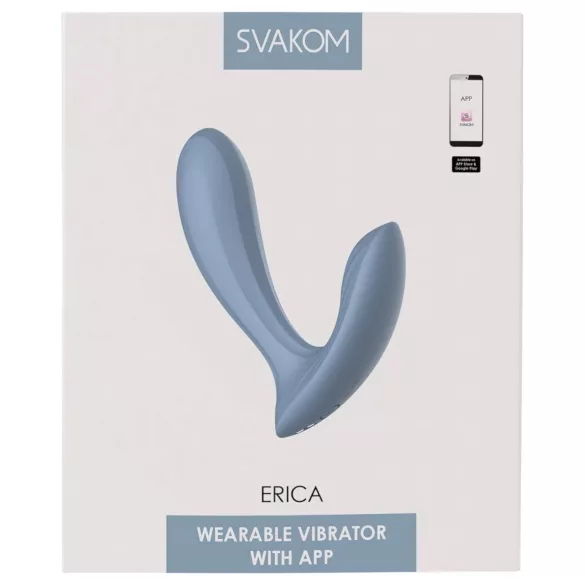 Svakom Erica - vibrador portátil controlado por app para llevar puesto (azul)