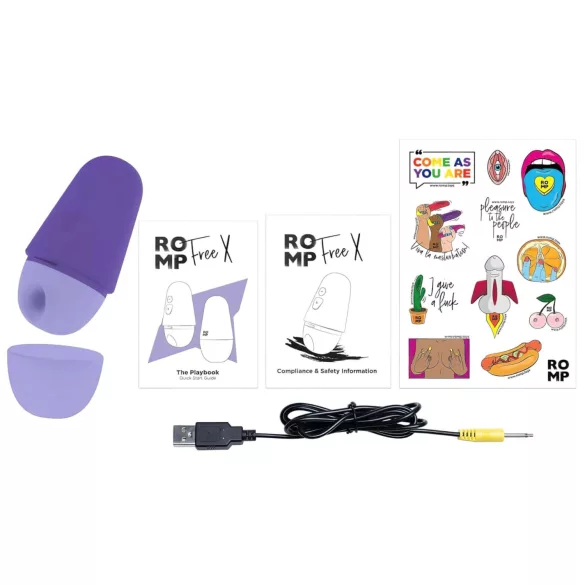 ROMP Free X - succionador de clítoris recargable por ondas - silicona lila