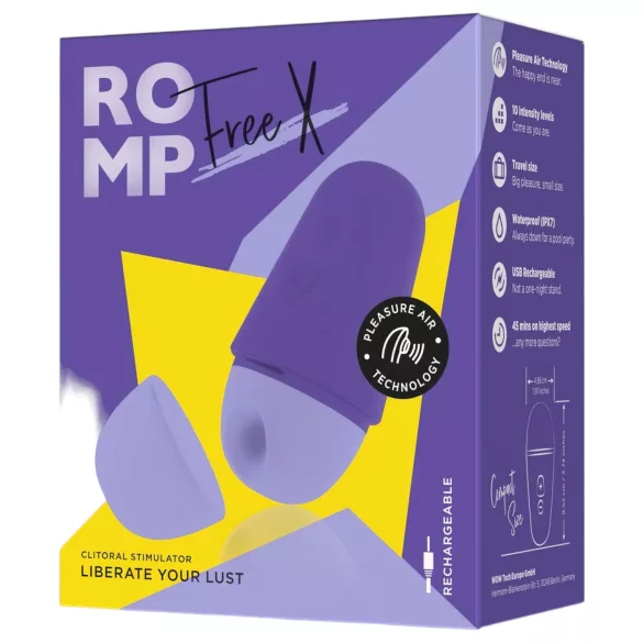 ROMP Free X - succionador de clítoris recargable por ondas - silicona lila