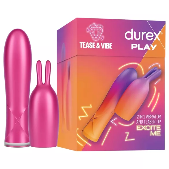 Durex Tease & Vibe - vibrador bala con estimulador de clítoris tipo conejo