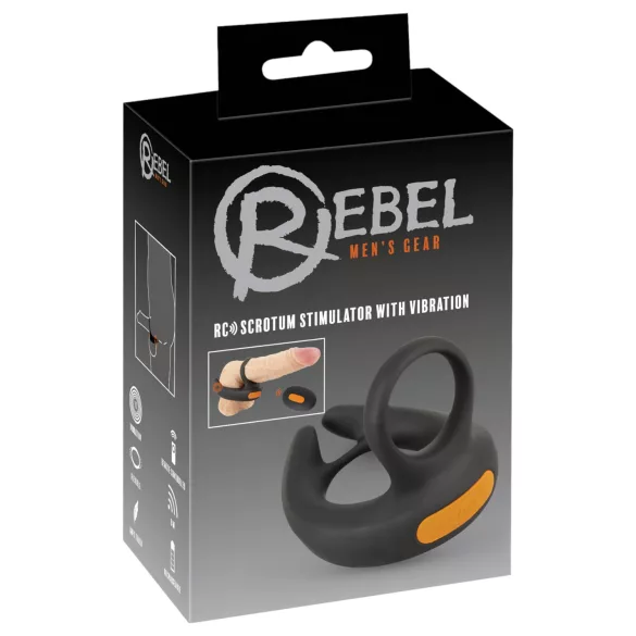 Rebel - anillo para pene vibrador y estimulador testicular - silicona negra