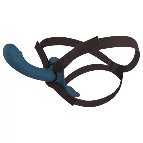 You2Toys - arnés con vibrador ajustable - silicona negro y azul