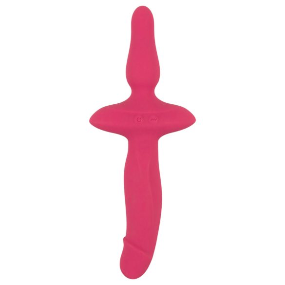 Couples Choice - vibrador y plug anal 2 en 1 - silicona rosa