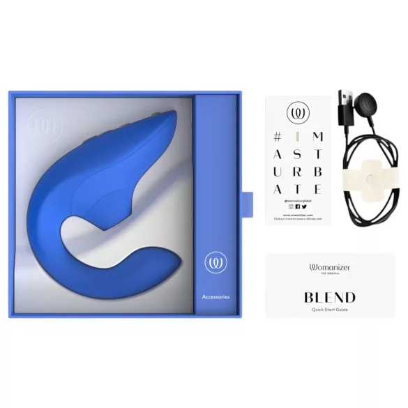 Womanizer Blend - Vibrador de punto G y estimulador de clítoris (azul)