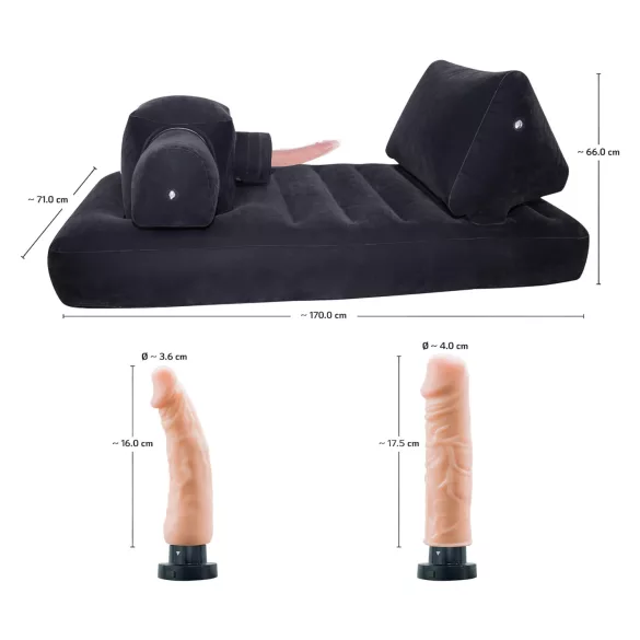 You2Toys Velvet Luxury - máquina sexual con cama incorporada - negro