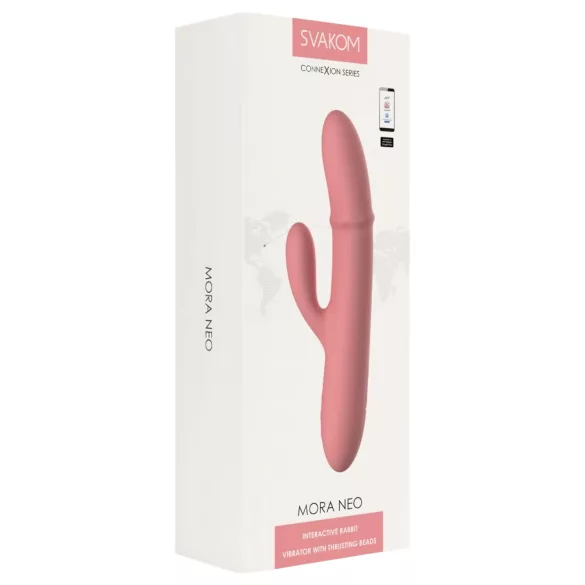 Svakom Mora Neo - Vibrador con brazo para el clítoris con cuentas controlado por app (rosa)