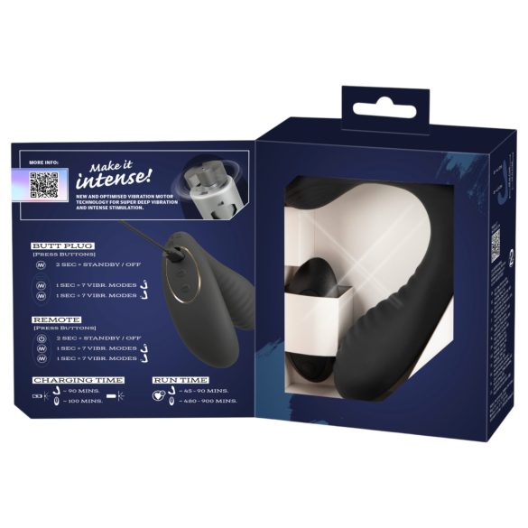 Intense - vibrador de próstata con mando a distancia (negro)